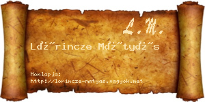 Lőrincze Mátyás névjegykártya