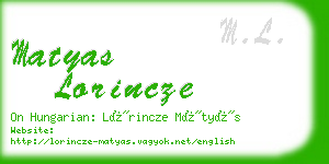 matyas lorincze business card